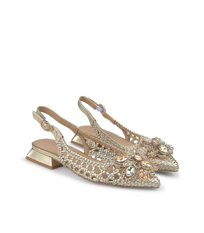 Ballerina intrecciata fiore oro