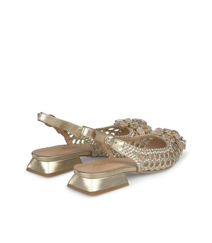 Ballerina intrecciata fiore oro