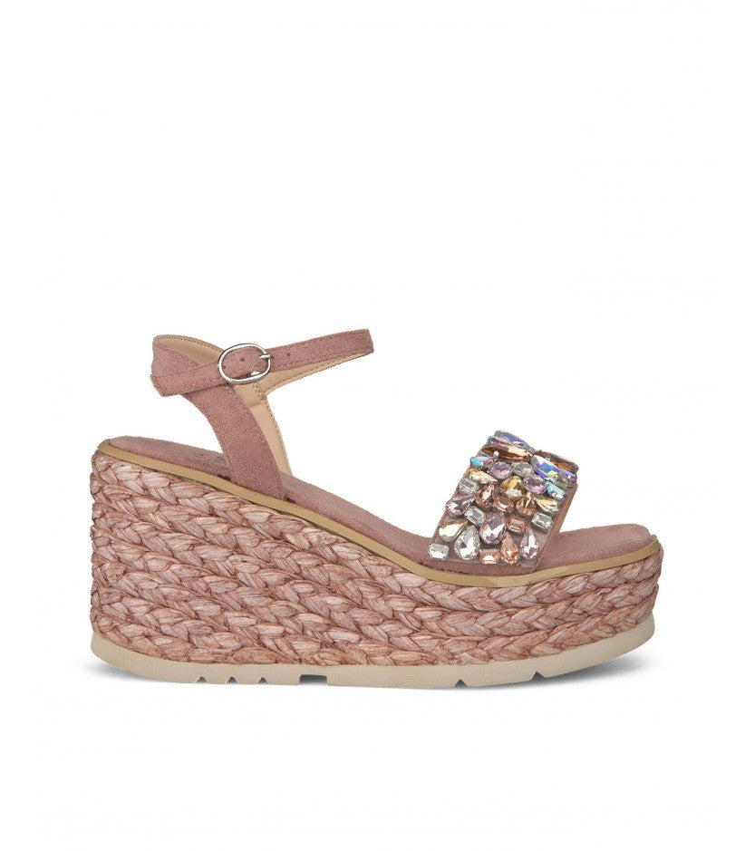 Zeppe con strass rosa