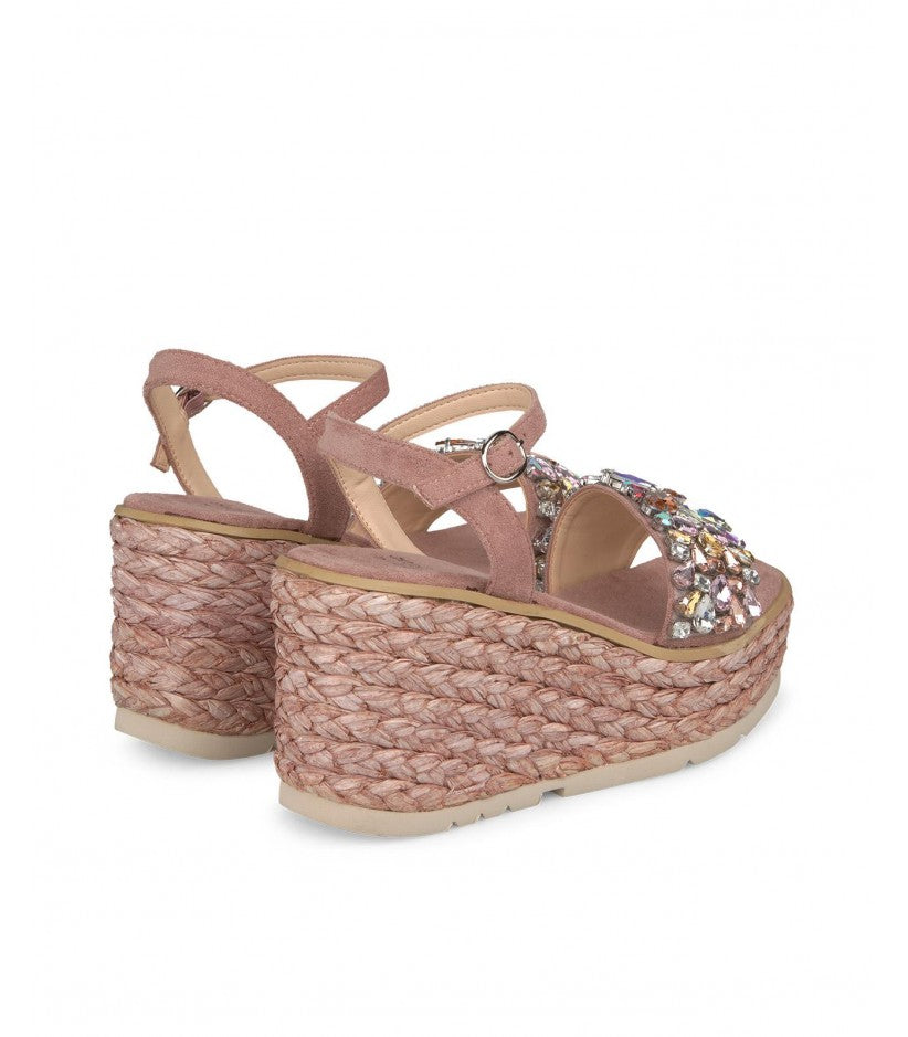 Zeppe con strass rosa