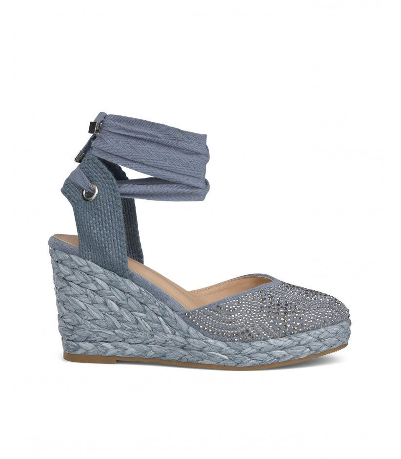 Zeppe strass azzurro jeans Almablue