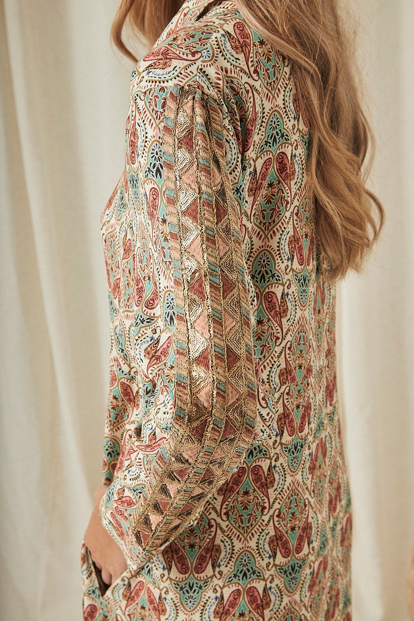 Abito chemisier lungo stampa Paisley