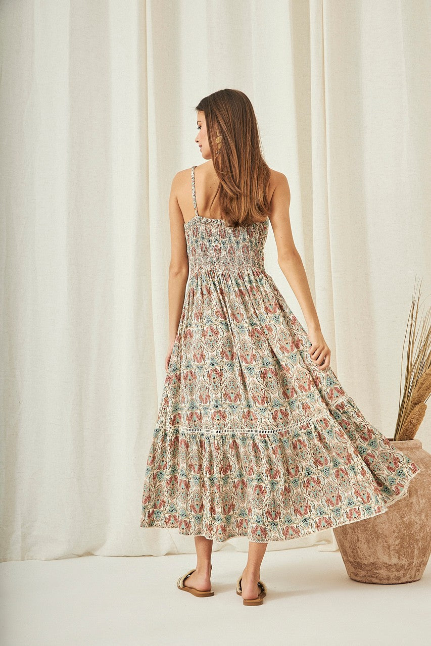 Abito lungo stampa Paisley