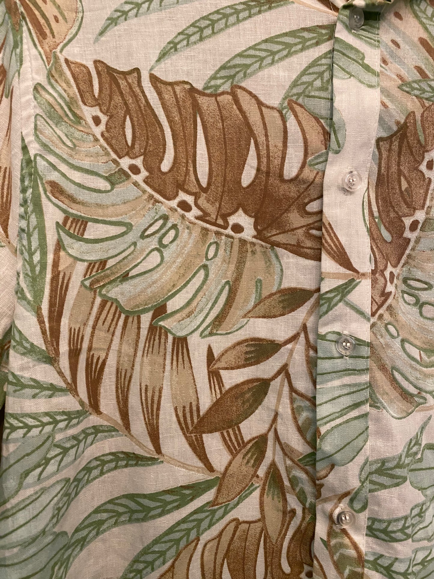 Camicia in lino foglie