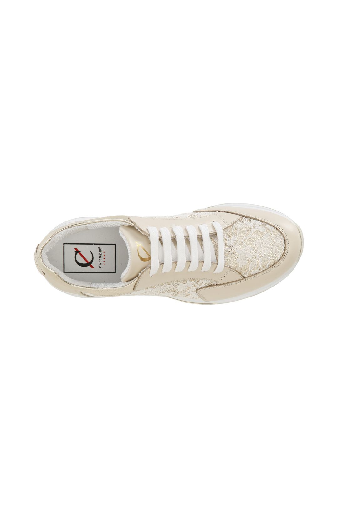 Sneaker oro in pizzo