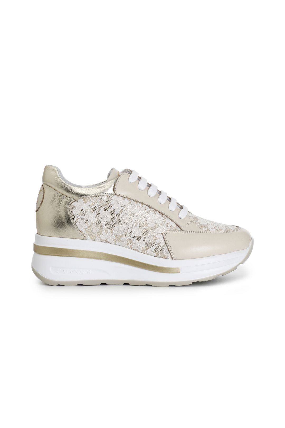 Sneaker oro in pizzo