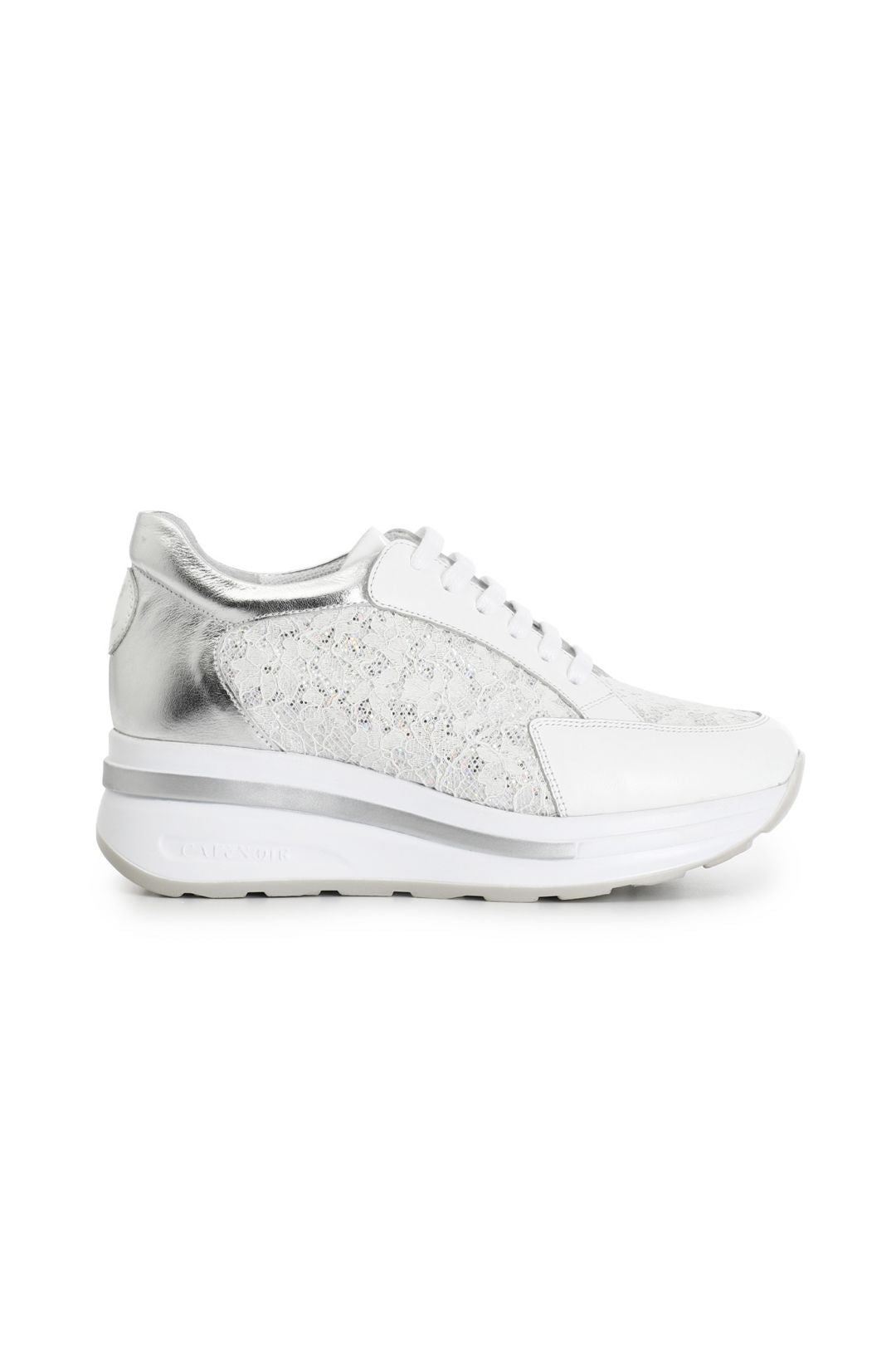 Sneakers argento in pizzo