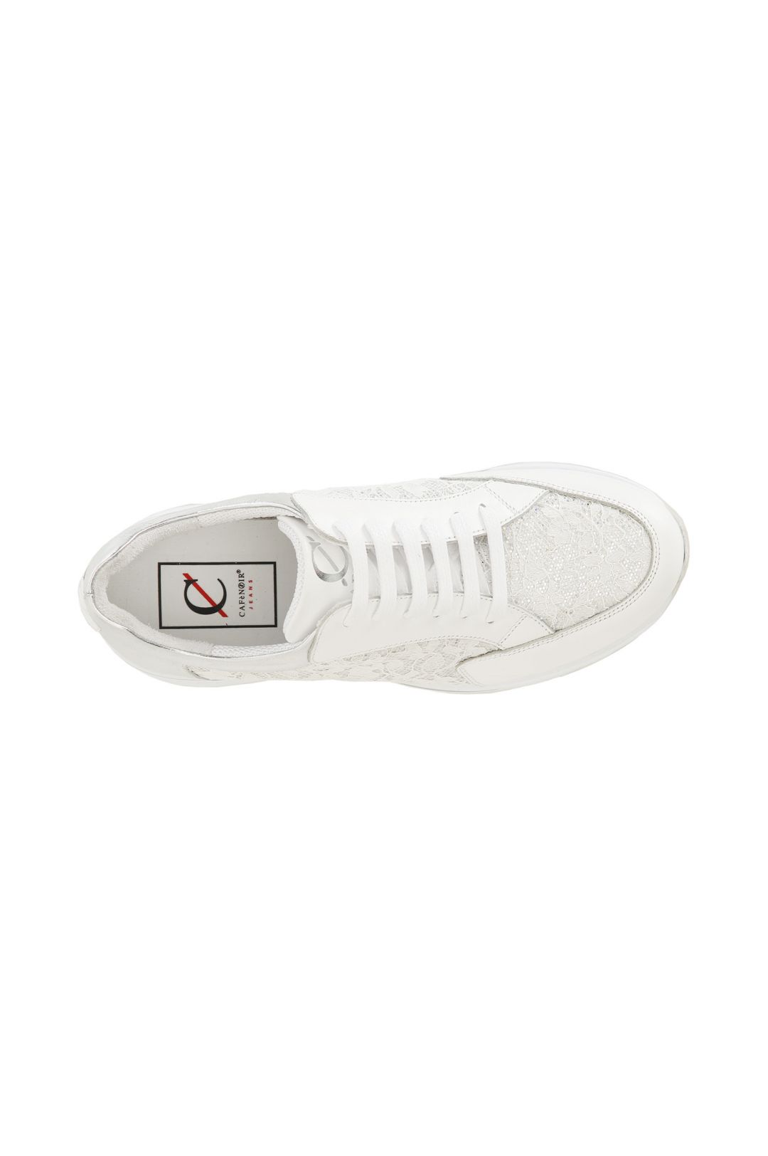 Sneakers argento in pizzo