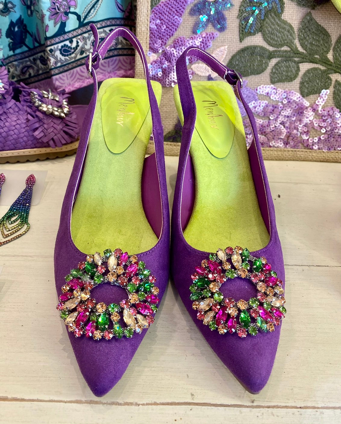 Décolleté slingback viola