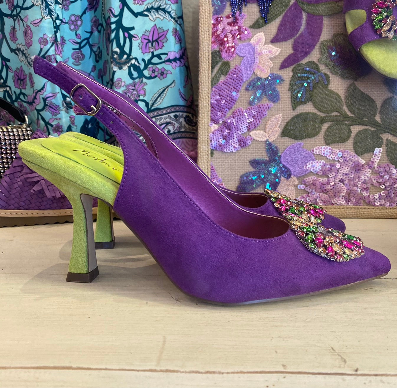 Décolleté slingback viola