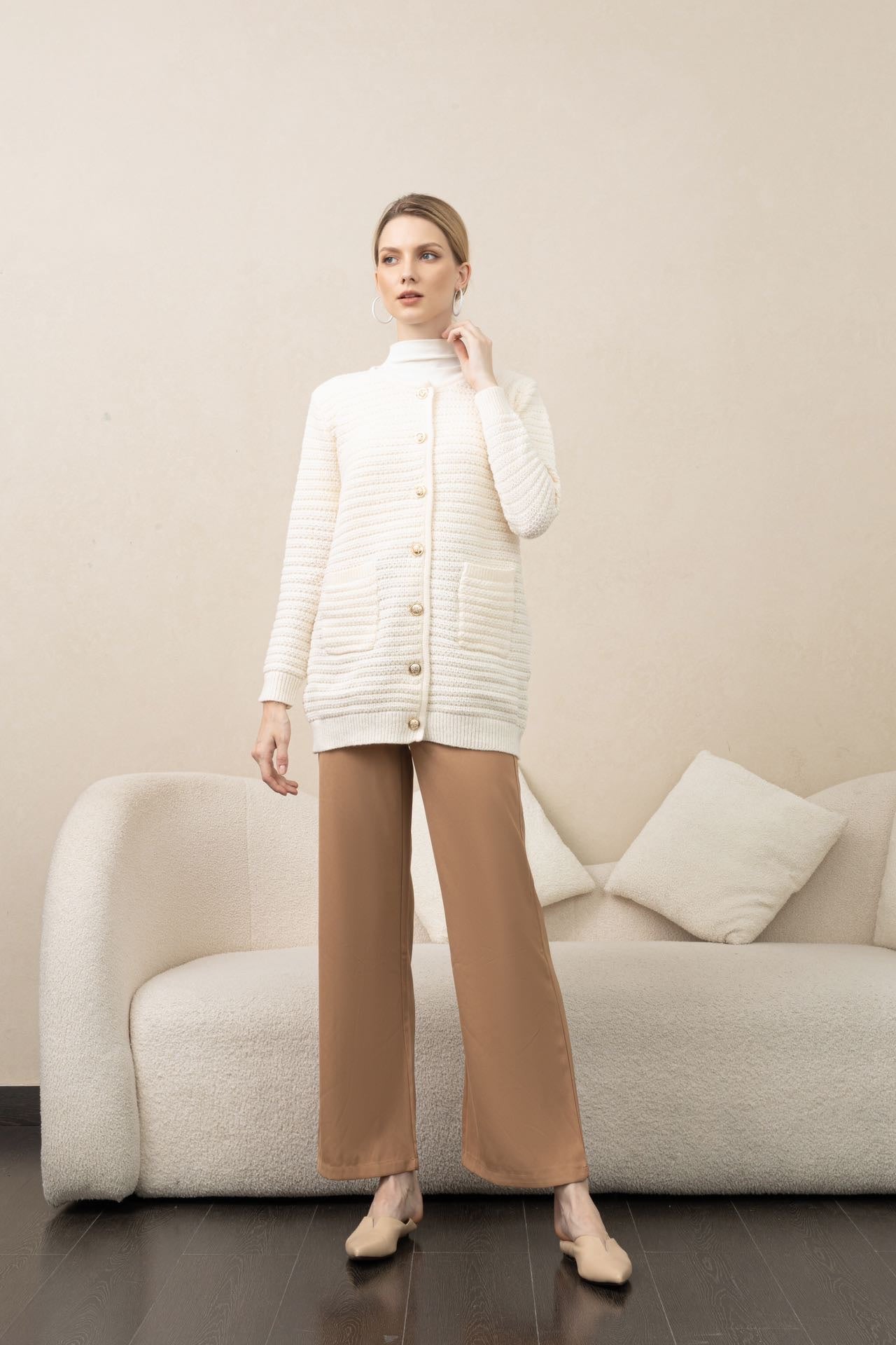 Cardigan bottini oro