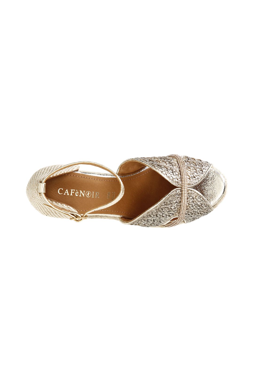 Sandalo con zeppa e strass