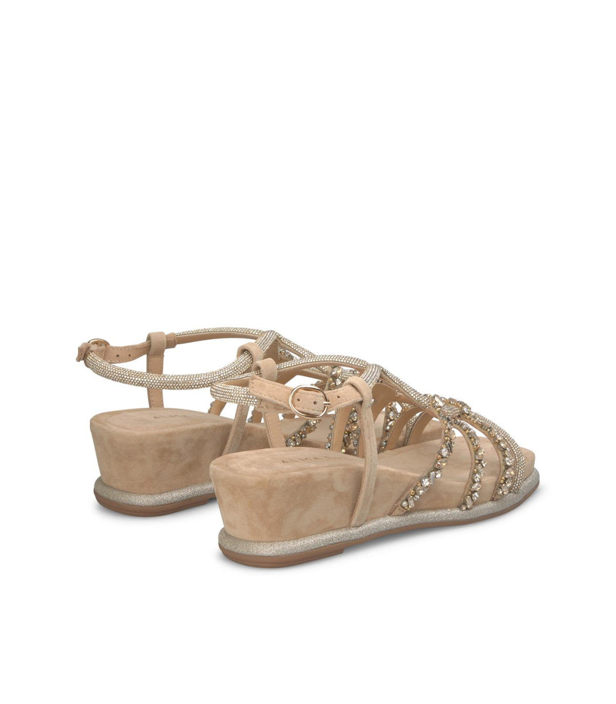 Sandalo gioiello suola confort intreccio beige