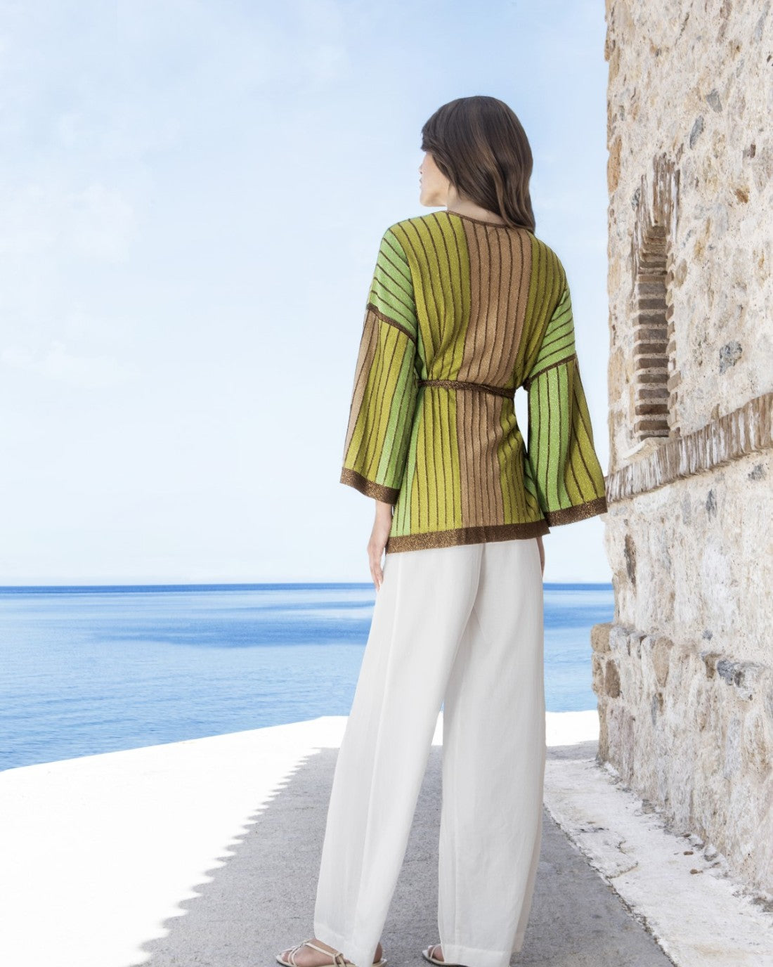 Cardigan in maglia a righe