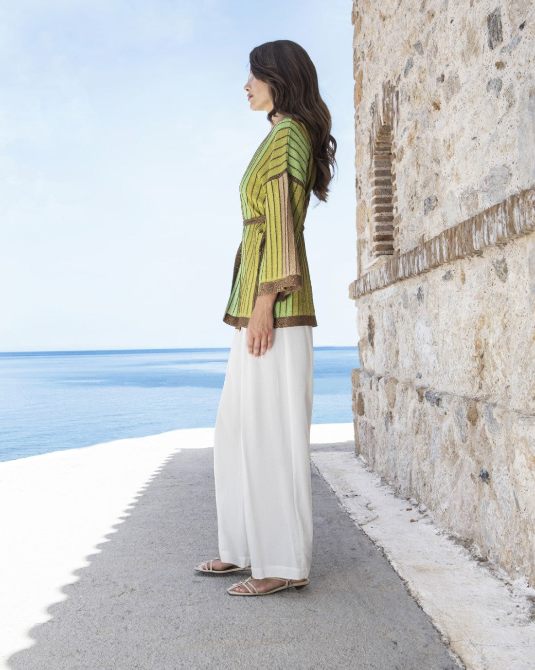 Cardigan in maglia a righe