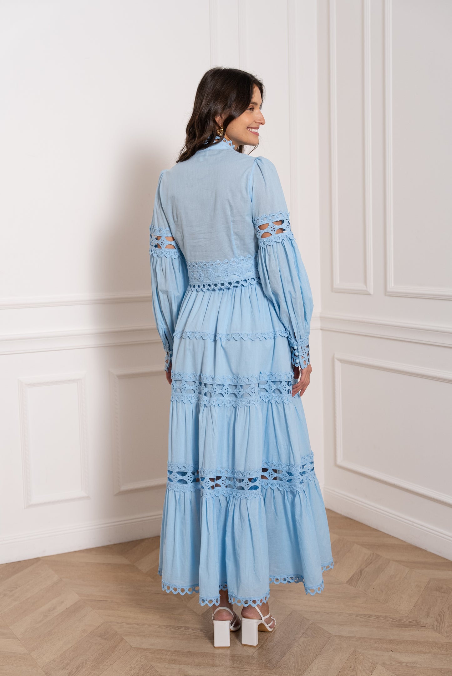 Camicia corta boho azzurra