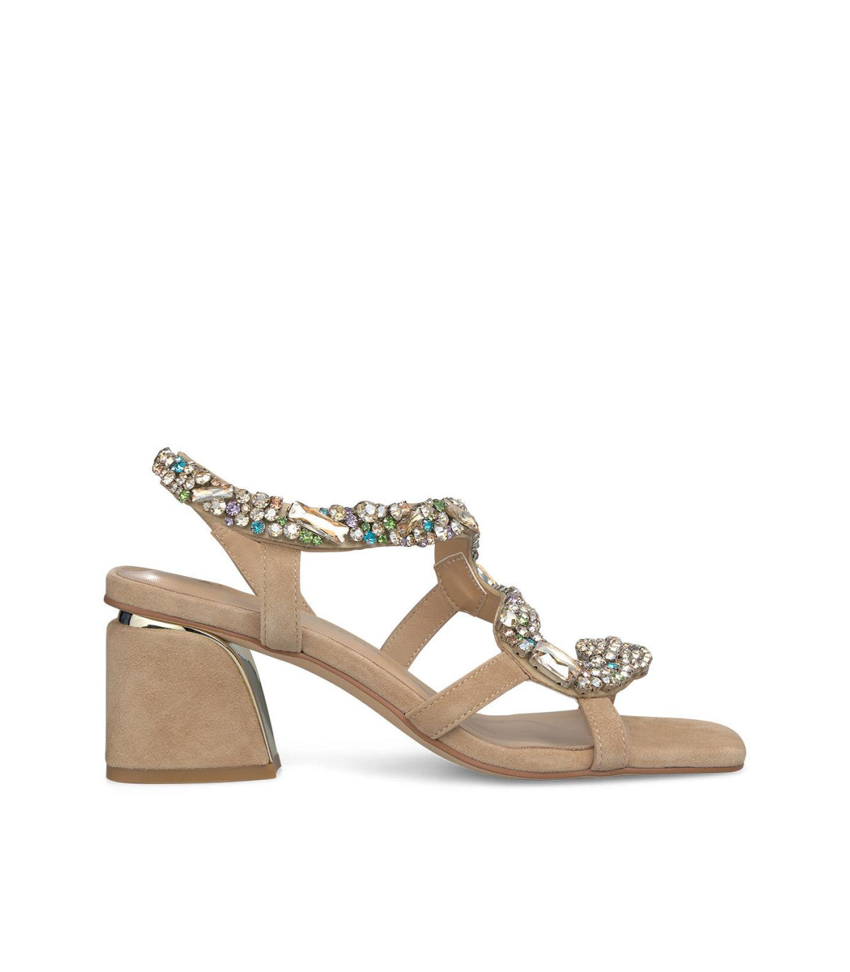 Sandalo Snake tacco beige