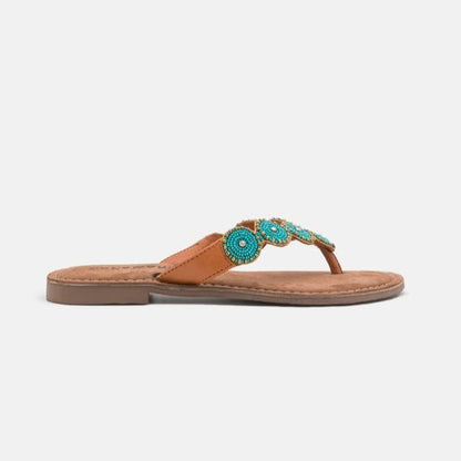 Turquoise flip flops