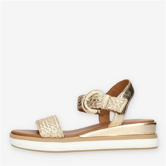 Gold crossed sandal 