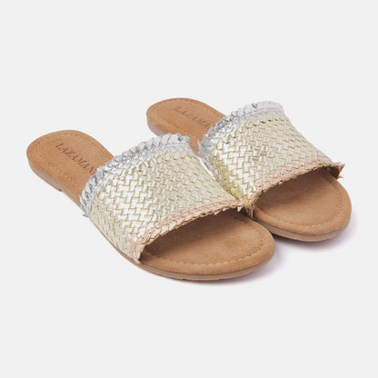 Gold woven slipper 