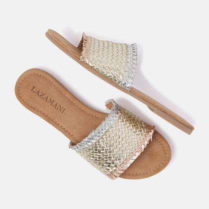 Gold woven slipper 