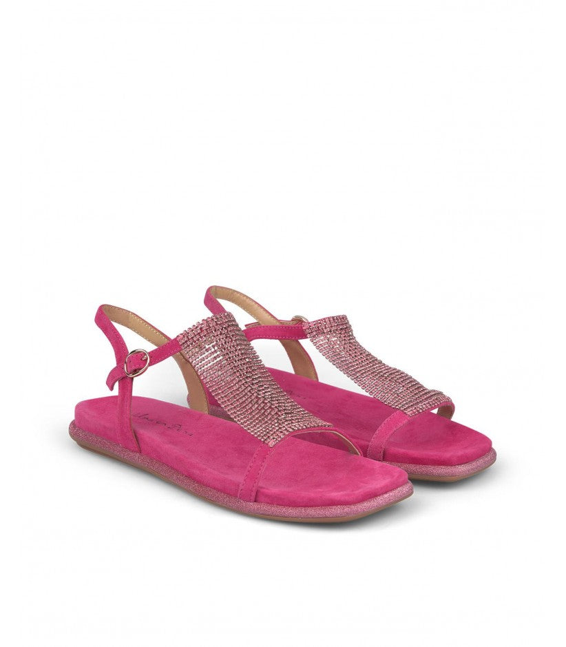 Sandalo rete metallica fucsia