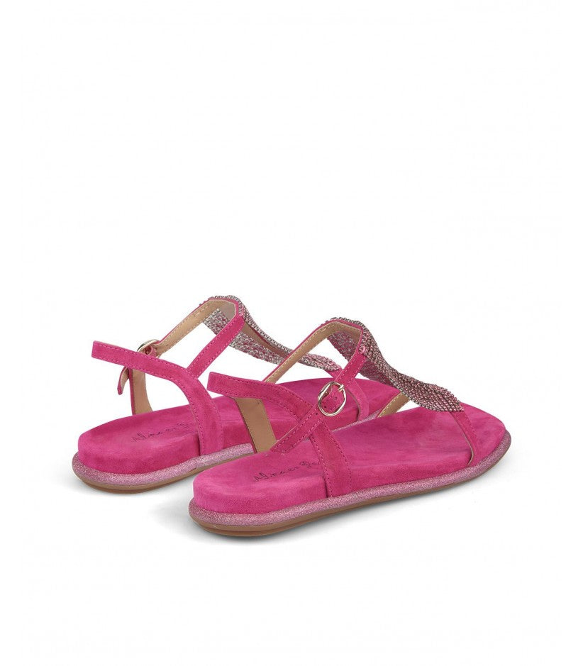Sandalo rete metallica fucsia