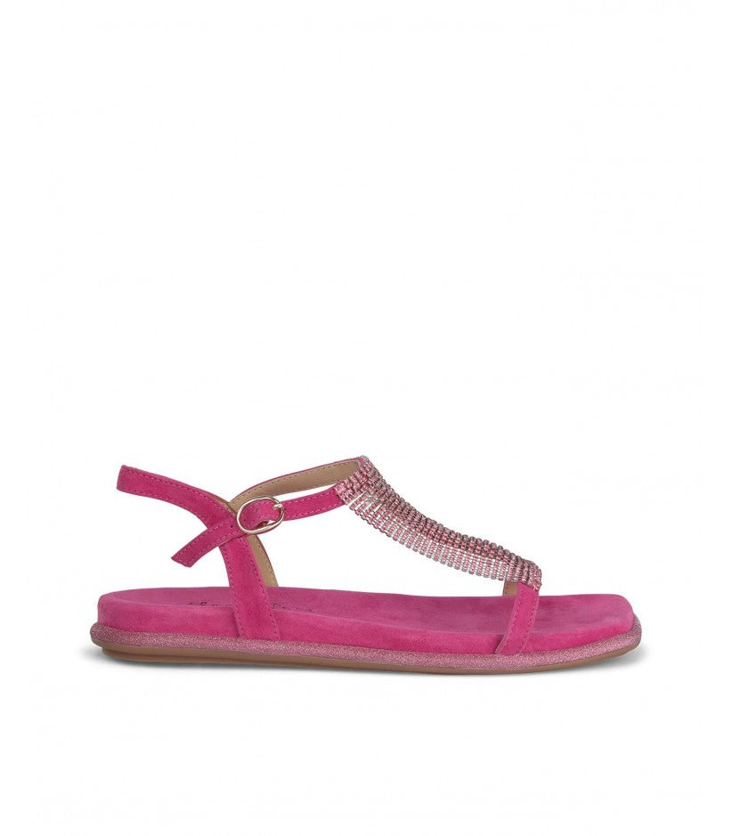 Sandalo rete metallica fucsia