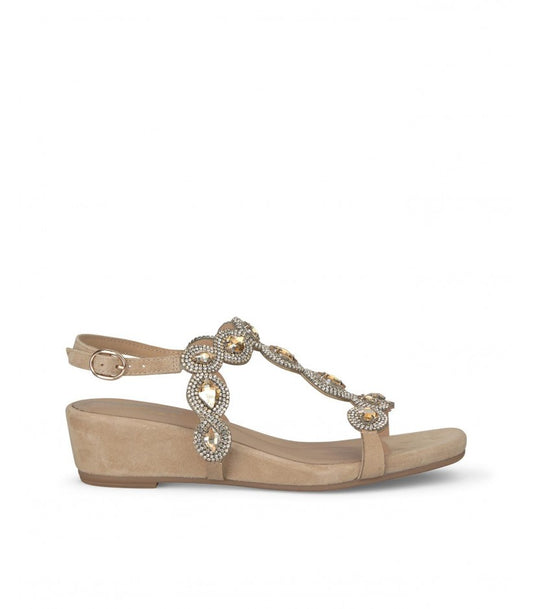 Sandalo gioiello suola confort beige