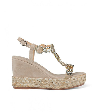 Zeppa con pietre beige