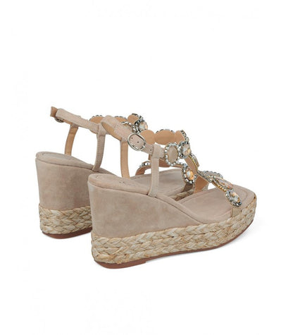 Zeppa con pietre beige