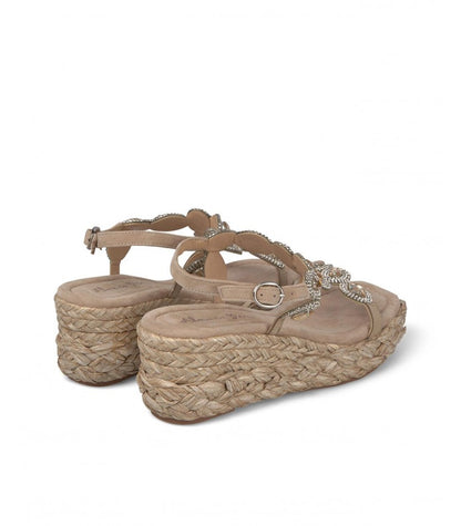 Zeppa media con strass beige