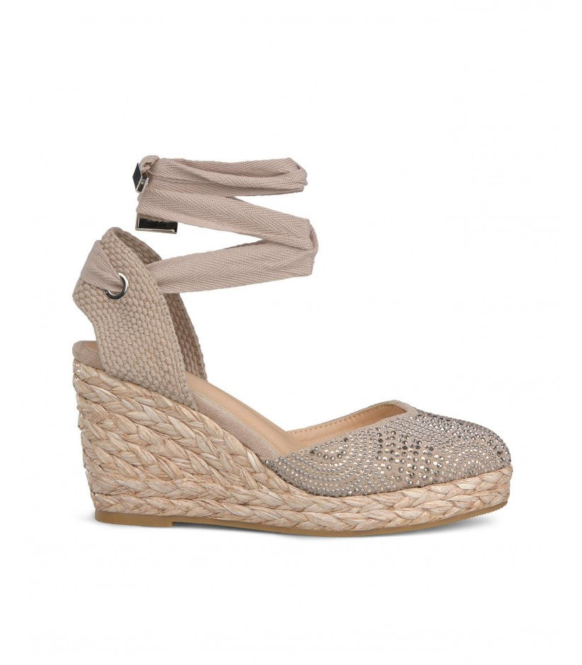 Zeppe strass beige