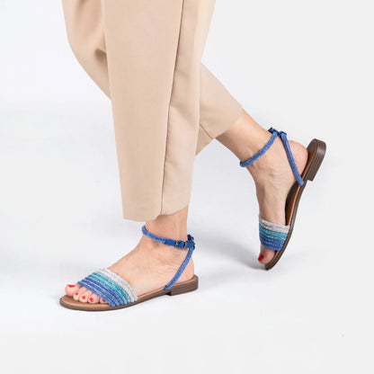 Sandalo flat azzurro