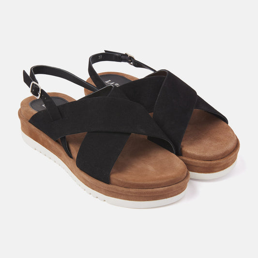 Black crossed sandal 