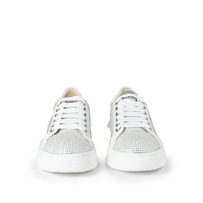 White rhinestone sneakers 