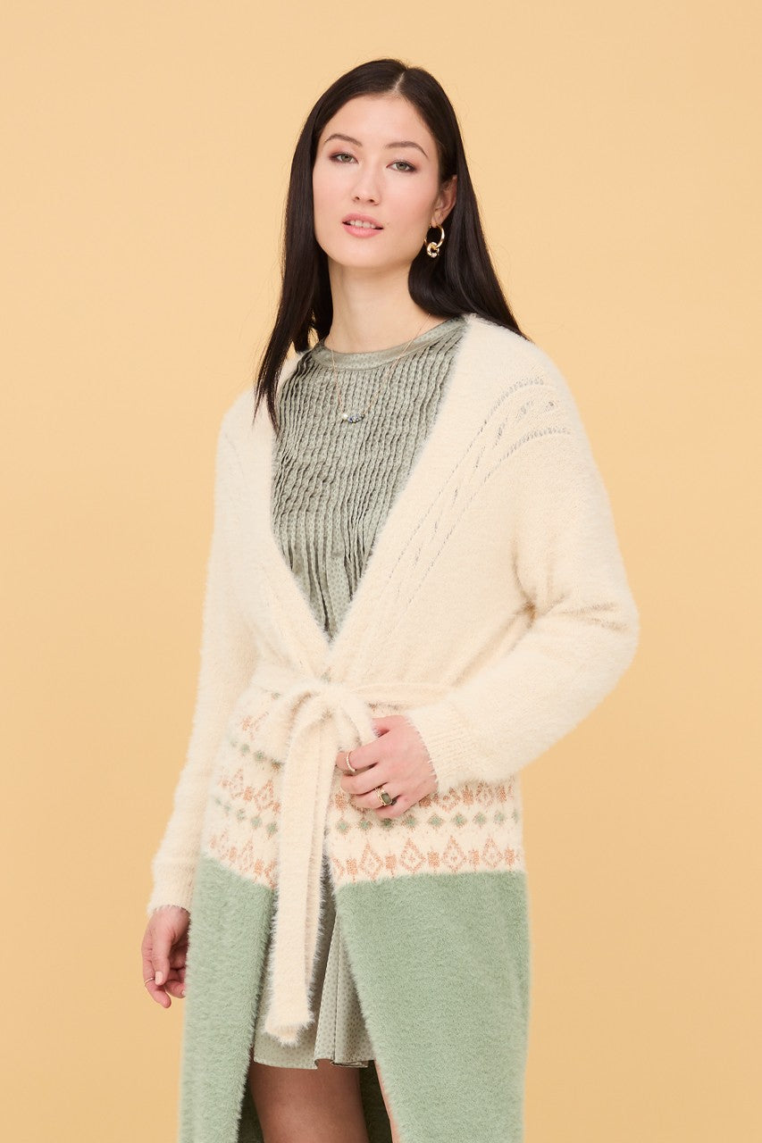 Long ethnic effect cardigan