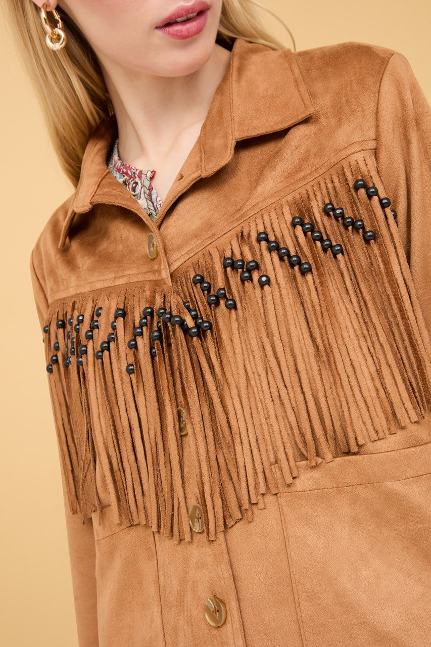 Jacket with fringes