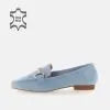 Mocassino camoscio azzurro
