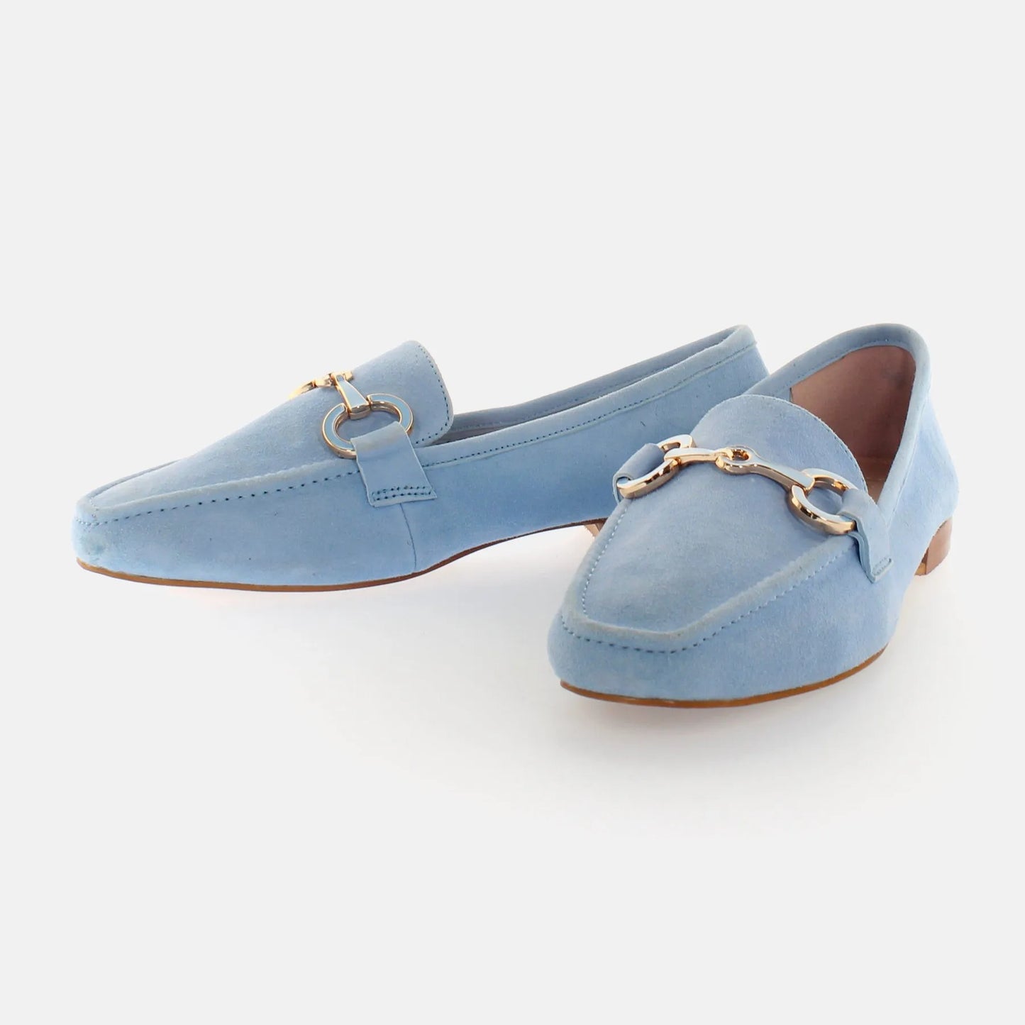 Mocassino camoscio azzurro