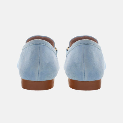 Mocassino camoscio azzurro