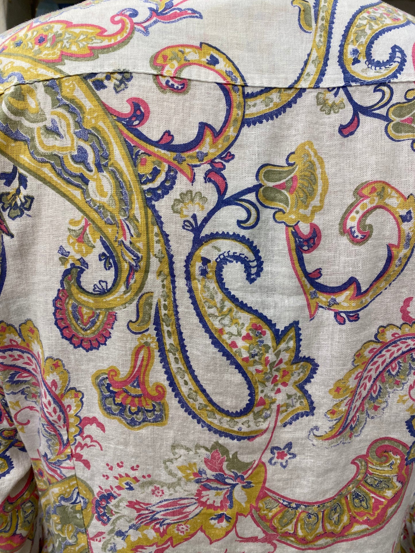 Camicia in lino paisley multicolor