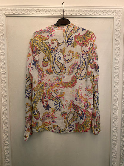 Camicia in lino paisley multicolor