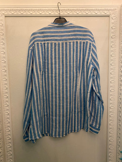 Camicia a righe larghe turchese