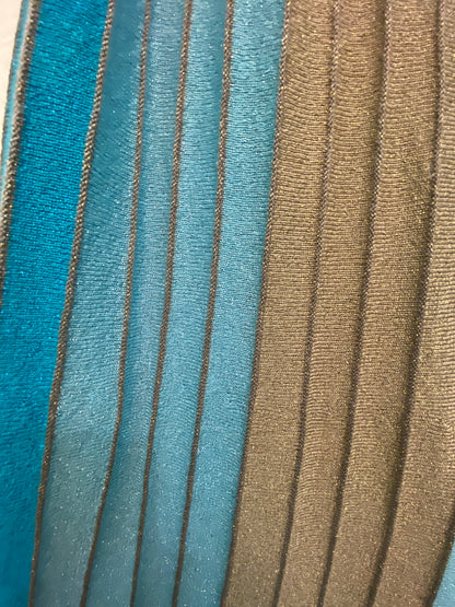 Abito corto in maglia turchese oro