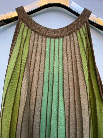 Abito corto in maglia turchese oro