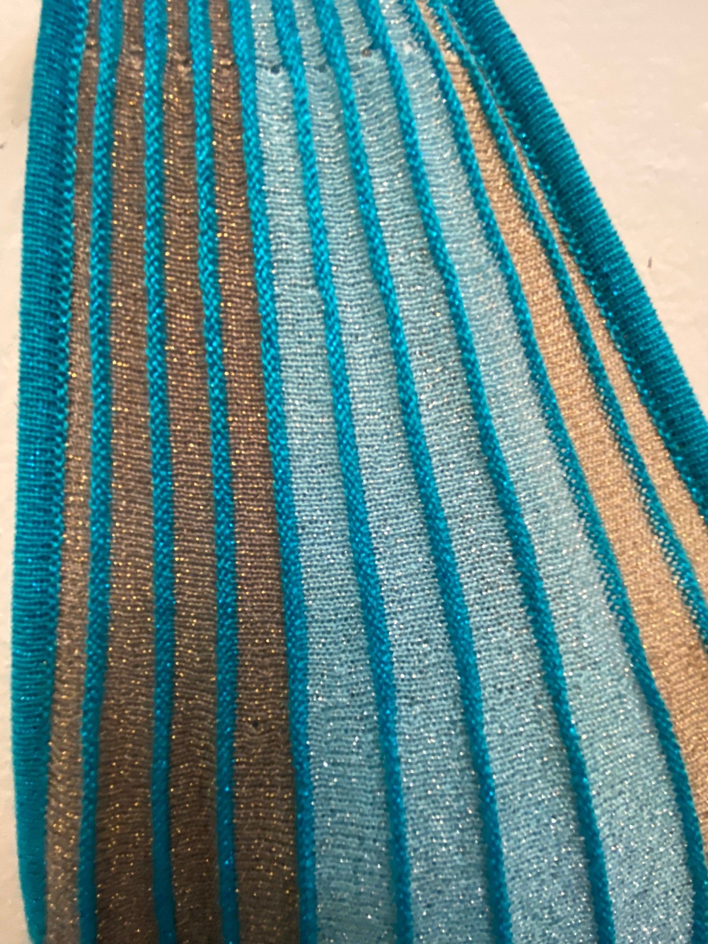 Abito lungo in maglia scollo a V turchese