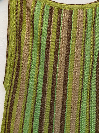 Abito lungo in maglia scollo a V turchese