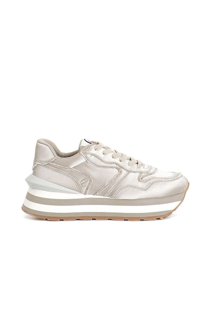 Sneaker shantung di seta beige