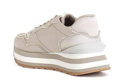 Sneaker shantung di seta beige